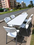 White Folding Table and Chair Set (6ft) - 2
