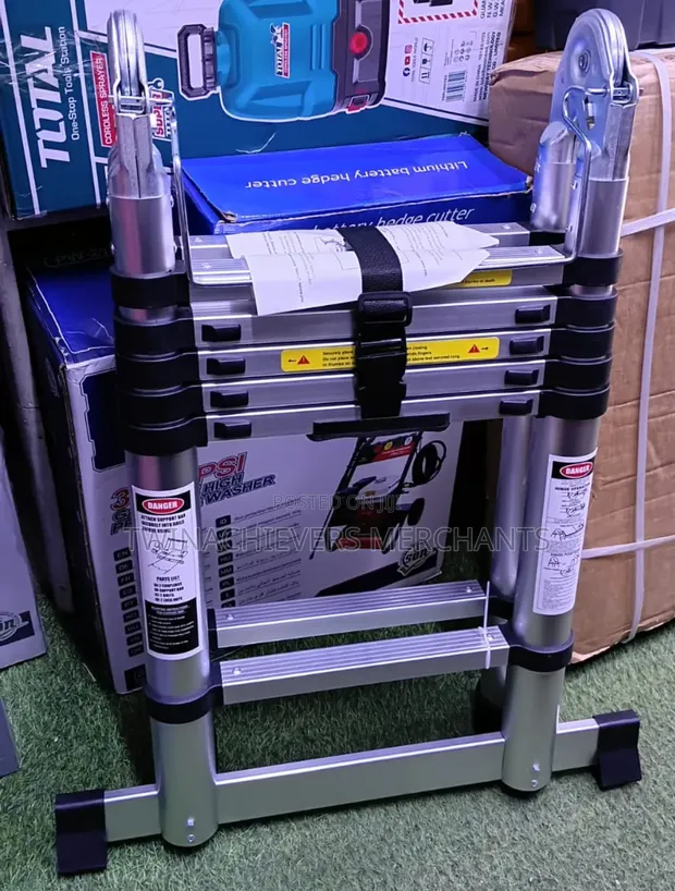 Aluminum Telescopic Ladder Double Sided (1.9m + 1.9m) - 1