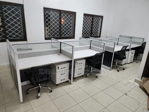 4-Way Office Workstation Cluster - White - 1