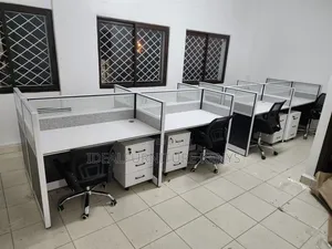 4-Way Office Workstation Cluster - White
