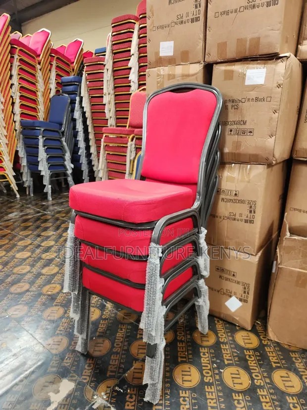 Red Fabric Banquet Conference Chair - 1