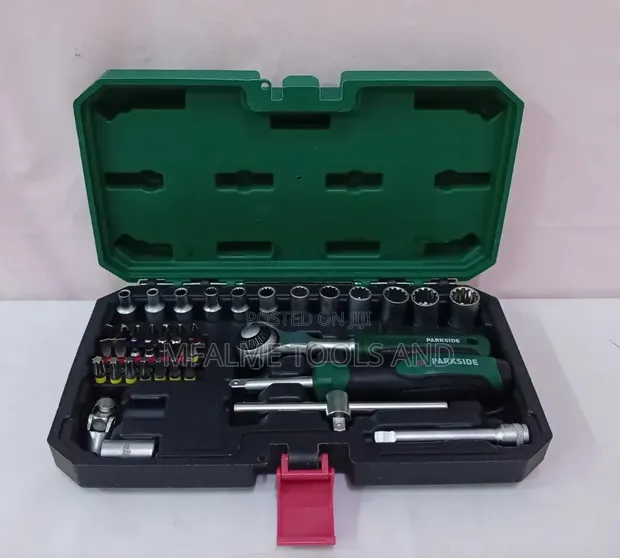 Brand New Parkside 39-Piece Socket Set with Swivel Head Ratchet - 1