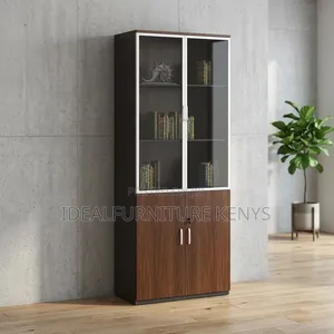 Executive 2-Door Office Cabinet - Dark Brown