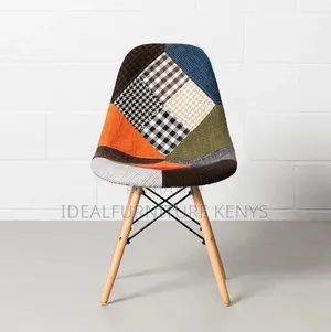 Modern Patchwork Eames Style Chair - Multicolor
