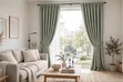 Sage Green Textured Blackout Curtain - 2