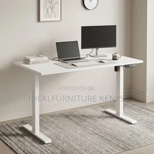 Electric Height Adjustable Standing Desk - White