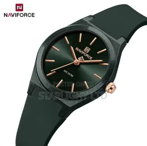 Naviforce Rose Gold Accents Ultra-Soft Silicone Strap Watch