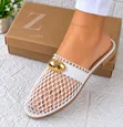 Adir Ballerina Mules - White Floral - 1