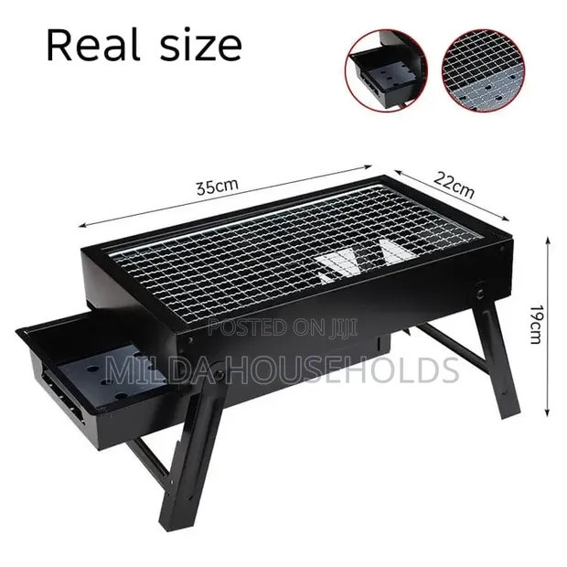 Foldable Portable Charcoal Barbecue Grill - 1