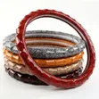 PU Leather Steering Wheel Cover with Wood Grain Accents - 2
