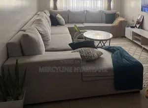 10-Seater L-Shaped Sofa Set - Gray Fabric