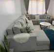 10-Seater L-Shaped Sofa Set - Gray Fabric - 2