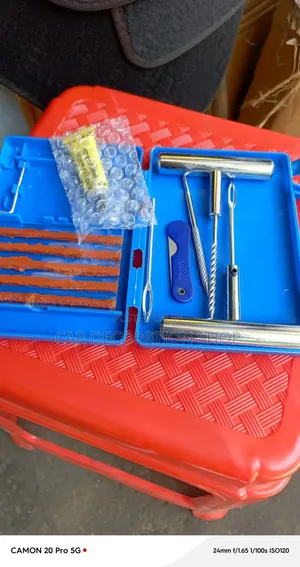 Picture Repair Kit with T-Handle Rasp, Needle Tool, Rubber Strips, Knife