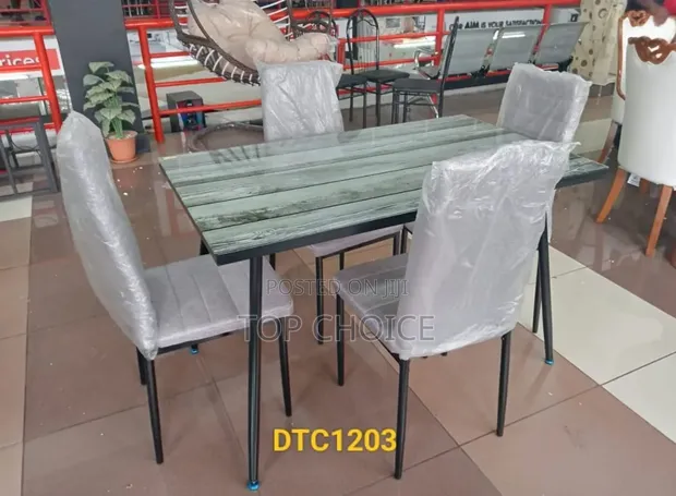 Glass Dining Table Set - 4 Seater - 1