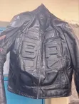 Jaketi Nzito ya Ngozi Nyeusi ya Pikipiki - 2