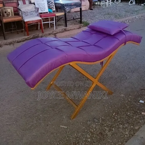 Eye Lashes Bed / Massage Bed - Purple & Gold - 1