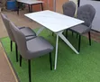 Moderni 4-Seater White Marble-Top Dining Table Set - 2