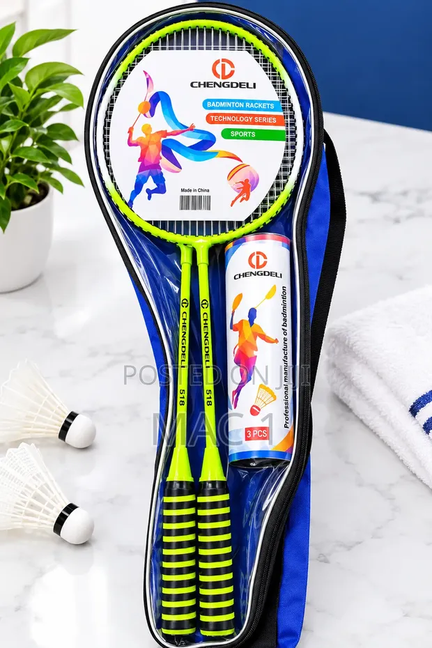 CHENGDELI 518 Badminton Racket Set - 2 Rackets, Shuttlecocks & Bag - 1