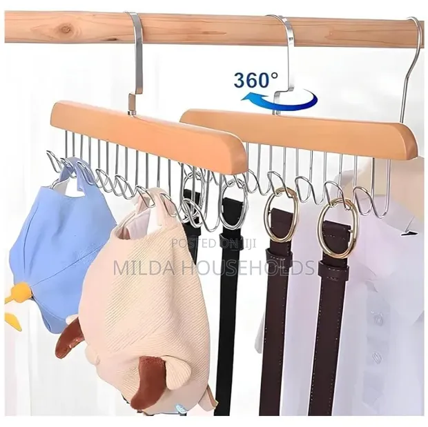 Wooden Wardrobe / Closet Hanger with 14 Hooks - 1
