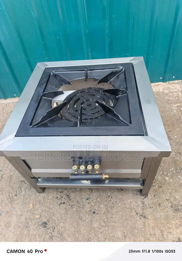 Stainless Steel Commercial 4-Ring Gas Burner - 1