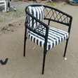 Kiti cha Kisasa cha Nje/Balcony, Nyeusi na Nyeupe - 2