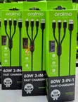 Oraimo DuraLine 60W 3-in-1 Cable ya Kuchaji Haraka (Type-C, Lightning, Micro USB) - 2