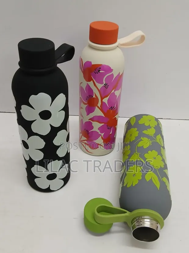 Flowered Stainless Steel Thermo Flask - 500ml - 1
