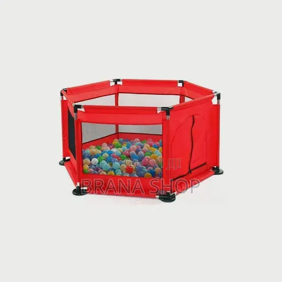 New Red Hexagonal Baby Playpen - Spacious Kids Activity Yard - 1