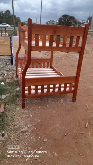 Brown Double Decker Bed | 4x6 Bottom + 3.5x6 Top