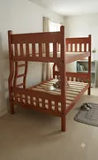 Brown Double Decker Bed | 4x6 Bottom + 3.5x6 Top - 2