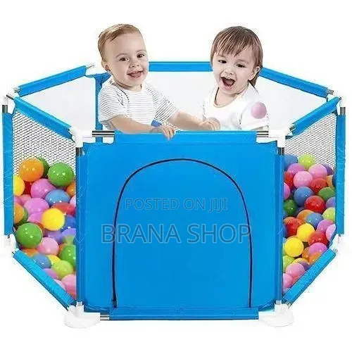 Smart Hexagonal Baby Playpen - Uwanja Mkubwa wa Kucheza wa Bluu - 1