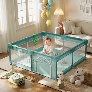 Large Mint Green Square Baby Playpen - Kids Activity Yard