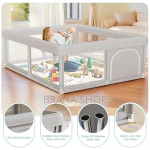 New Grey Large Baby Playpen - Kids Safety Play Yard