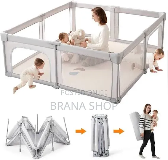 Unique Grey Large Kids Playpen - Baby Activity Play Yard - 1