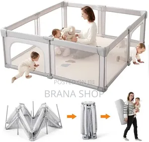 Unique Grey Large Kids Playpen - Baby Activity Play Yard