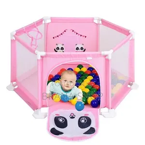 Elegant Pink Hexagon Kids Playpen - Spacious Baby Play Yard