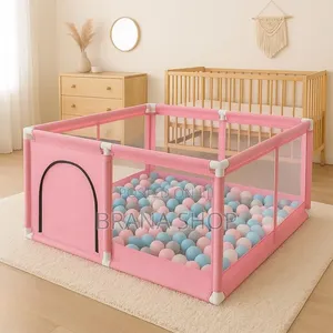 Premium Pink Square Baby Play Yard - Kituo Kikubwa cha Shughuli