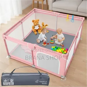 Smart Pink Rectangular Baby Playpen - Spacious Kids Play Yard