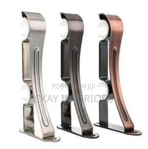 Powder-Coated Curtain Rod Brackets (Double & Single)