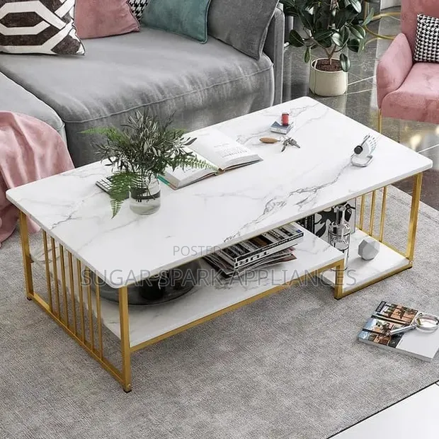 MDF Coffee Table - White Glossy Finish - 1