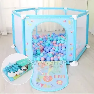 Premium Light Blue Hexagonal Baby Play Yard