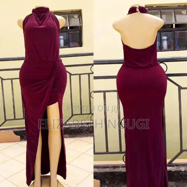 Quality Thrift Dresses - Peach & Maroon - 1