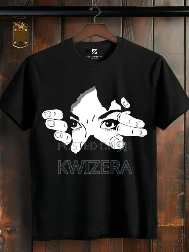 T-Shirt Nyeusi ya Unisex yenye Picha - Sanaa ya Anime - 1