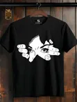 T-Shirt Nyeusi ya Unisex yenye Picha - Sanaa ya Anime - 1