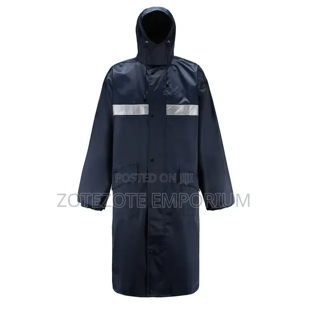 Unisex Long Waterproof Raincoat with Pocket - 1