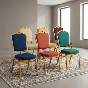 Padded Fabric Conference Chair - Red