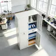 4-Door Steel Office Cabinet with 2 Central Drawers - 4