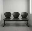 3-Seater Black Plastic Office Waiting Bench - 1