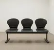 3-Seater Black Plastic Office Waiting Bench - 2