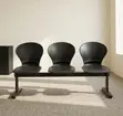 3-Seater Black Plastic Office Waiting Bench - 3